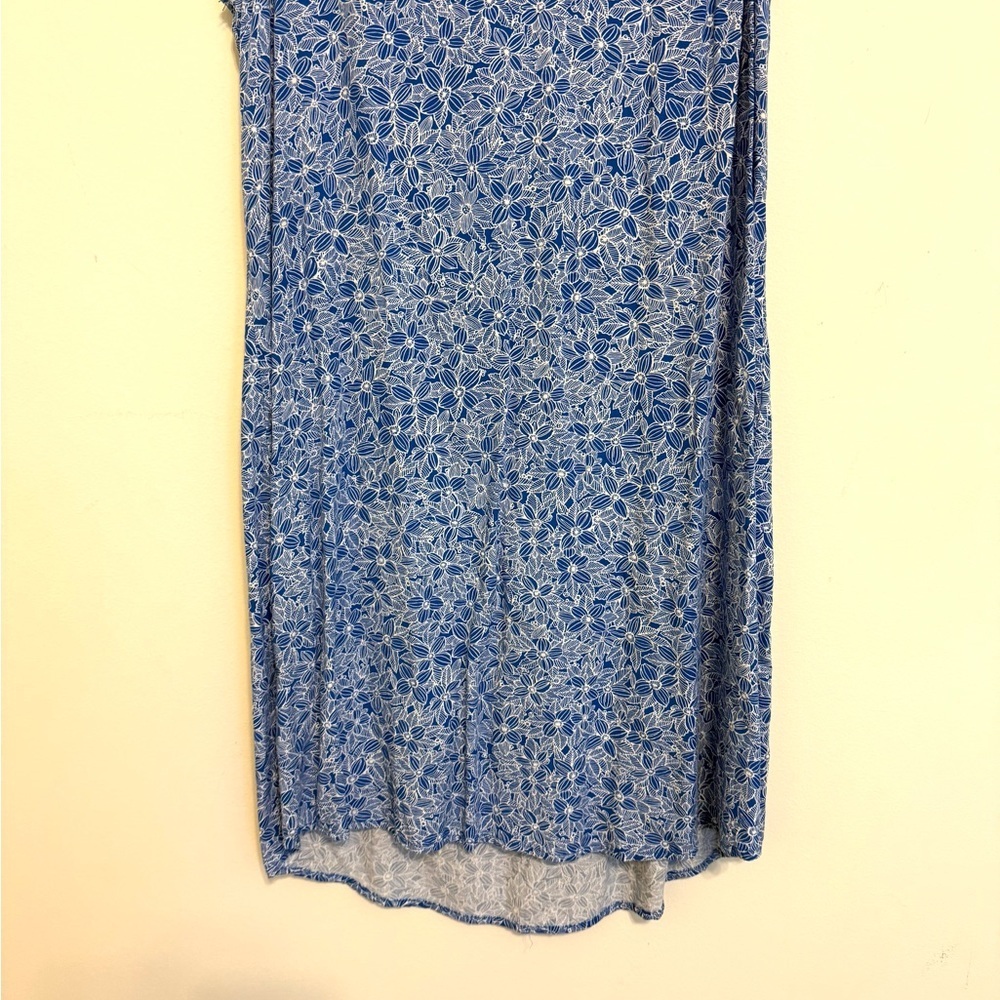 2/$15 Old Navy Blue Floral Sleeveless Keyhole Back Mini Dress | Size M - Picture 4 of 7
